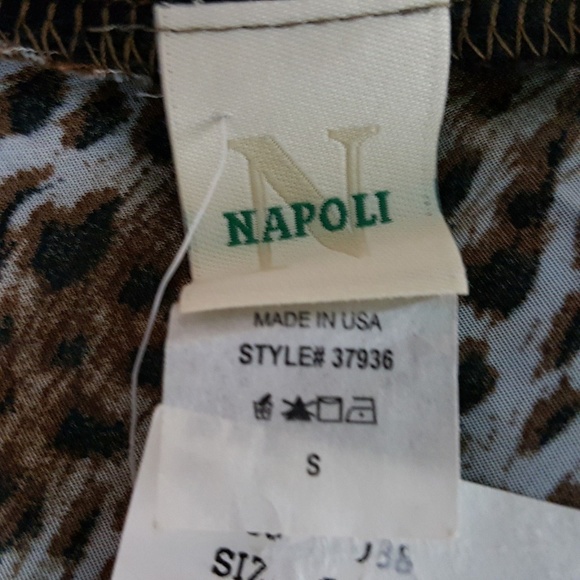 Napoli Long-Line Shawl Women's Size S Leopard Print Black Trim - Picture 4 of 4